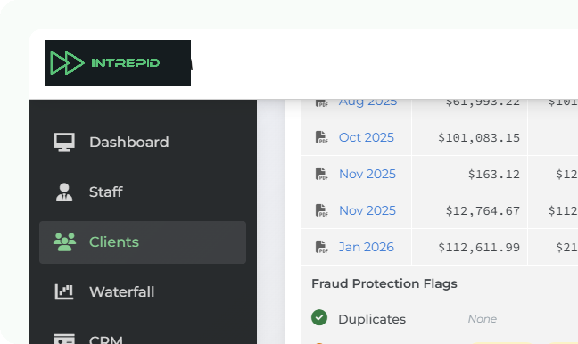 Institutional Lenders Platform Dashboard