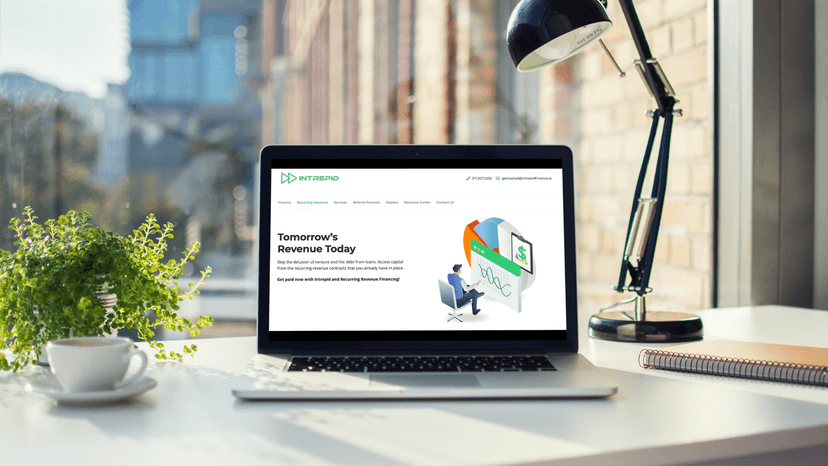 Laptop with Intrepid Finance Recurring Revenue web page