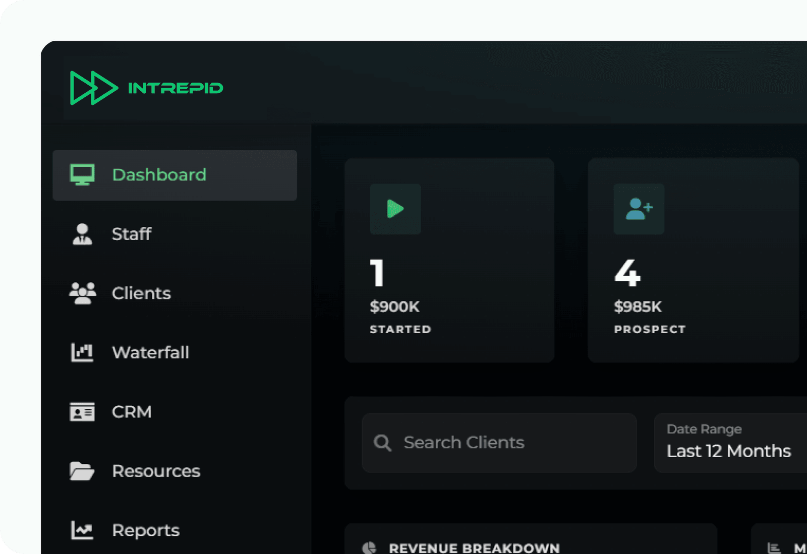 Funding Partner Platform Dashboard