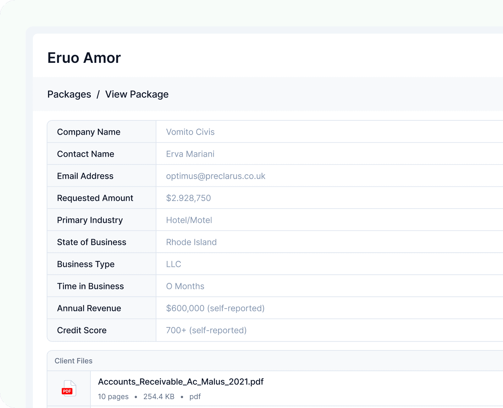Funding Partner Platform Dashboard