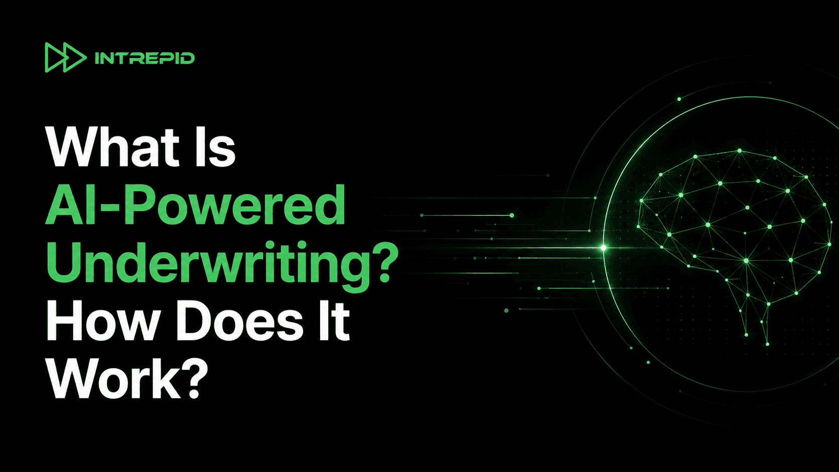 Modern digital graphic about AI-powered underwriting for brokers and institutional lenders.