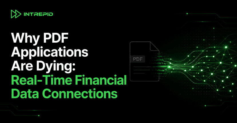 Tech-inspired Intrepid graphic about why PDF applications are being replaced by real-time financial data connections.